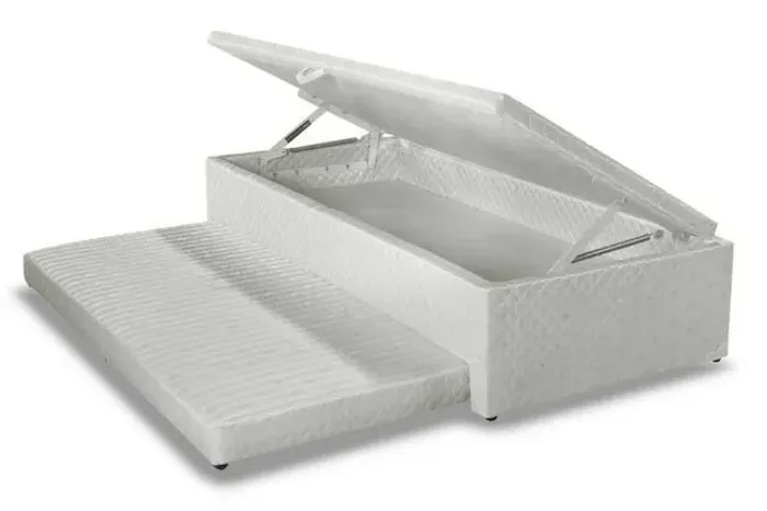 Cama box baú solteiro com auxiliar 12 x R$ 88.00