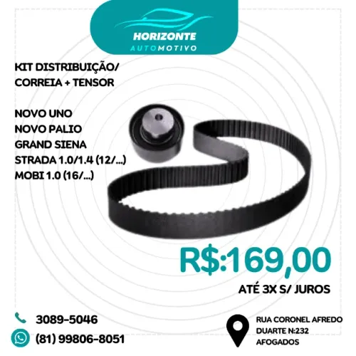 kit correia dentada tensor novo uno palio grand siena strada 1.0 1.4 12/ mobi 1.0 16/