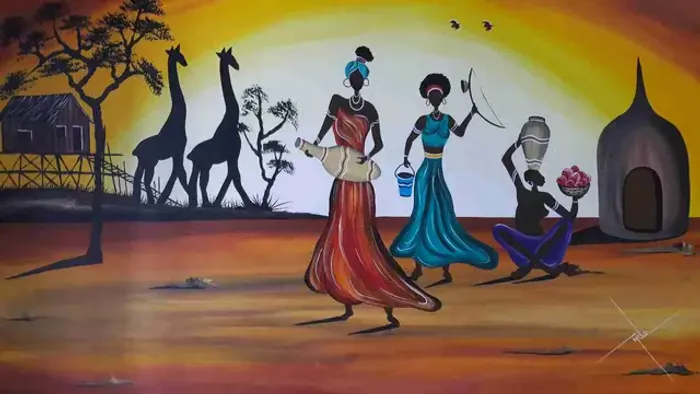 Quadro decorativo africanas em tela