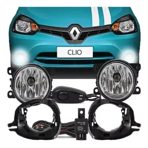 Kit Farol de Milha Renault Clio 14- 16 com Suportes e Bt Universal
