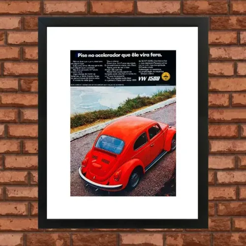 Fusca 1300 L ou 1500 - Quadro decorativo com propaganda original de revista