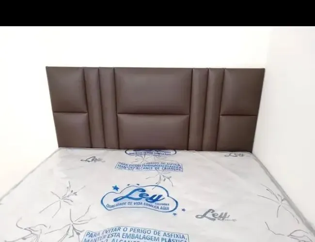 Cabeceira de Cama Box Casal em Couro