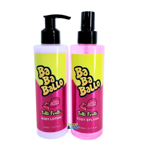 Kit Creme Hidratante Babalu Tutti Frutti + Body Splash Feminino Docinho 250ml Pronta Entre