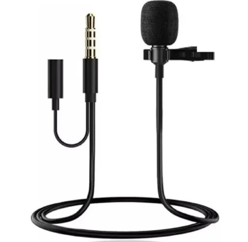 Microfone De Lapela com adaptador p2 p3 femea Para Celular Smartphone