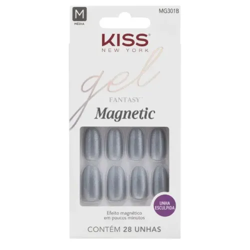 Unha Postiça Gel Fantasy Magnetic Nail Opal Kiss New York