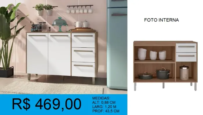 Balcão de 1.20 reposição - a pronta entrega