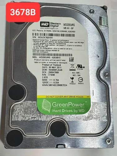 Placa Hd 2 Tb Wd20eurs-63s48y0 - Cod. 3678b