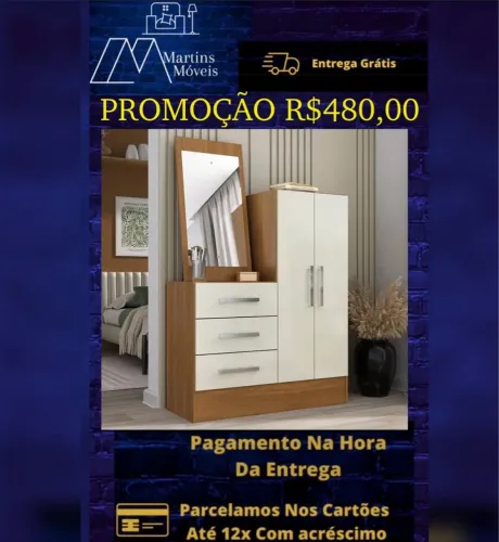 GRANDE PROMOÇÃO *CÔMODA DUNAS COM ESPELHO RODIAL  ENTREGA GRÁTIS ACEITA CARTÃO 