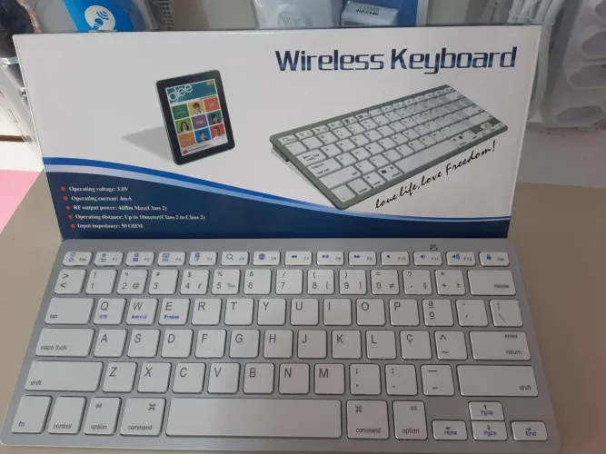 Teclado Sem Fio - Novo - Bluetooth - Compacto - Leve - Design Moderno