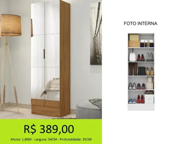 Sapateira espelhada design único