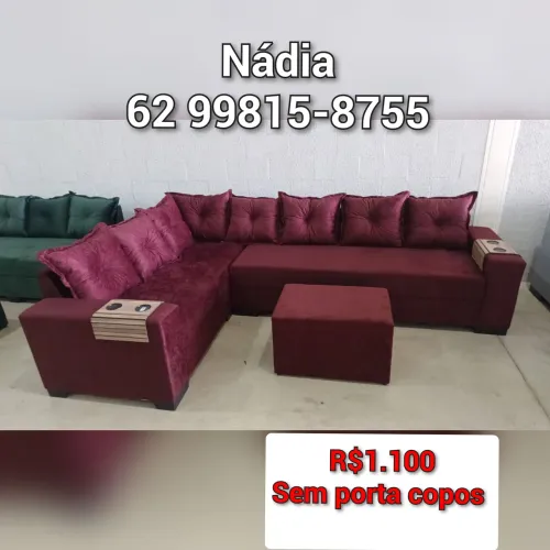 Sofá de canto com puff - Conforto e estilo para sua sala!