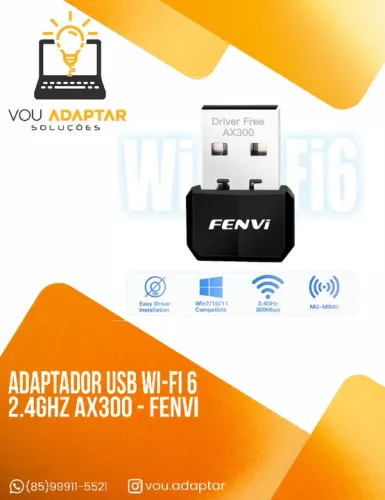 Adaptador USB Wi-Fi 6 2.4Ghz 5G Nano - Fenvi wireless