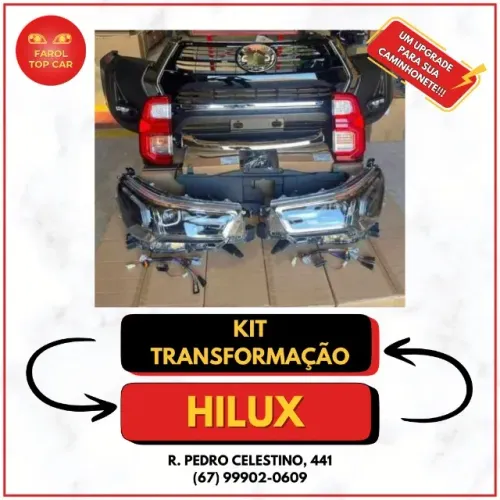 Hilux Farol de LED, frente nova - Kit transformação para 2024/2025