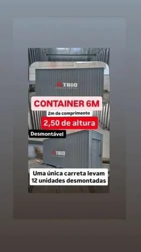 Container para Obra 6x2x2,50 totalmente DESMONTÁVEL 