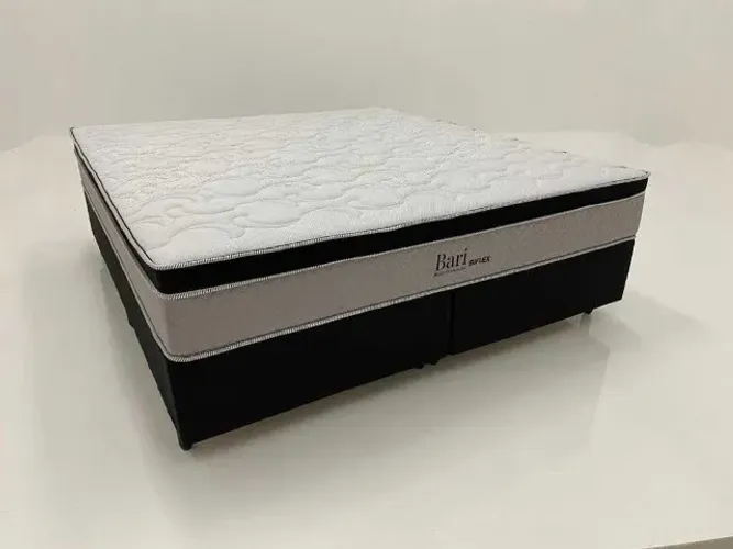 CAMA BOX BIFLEX CASAL BARI MOLAS ENSACADAS 138x188x30cm (FAZEMOS ENTREGAS DF E ENTORNO )