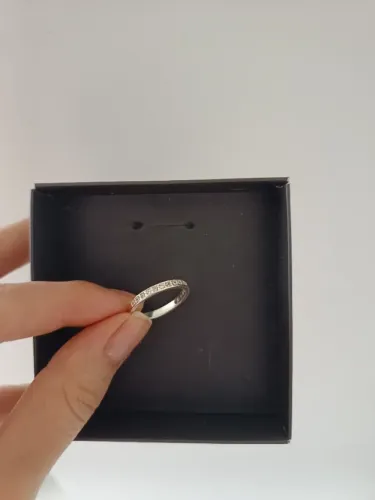 Anel, de prata, aparador, cravejado com zircônia