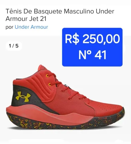 Tênis de Basquete Under Armour Jet 21 Masculino - N° 41