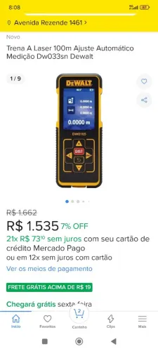 Trena a Laser 100m Ajuste Automático Dewalt DW033sn