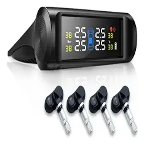 Sensor Monitor Medidor Pressão Pneu Solar Tpms Calibragem  Monitor  Psi Universal Car    1