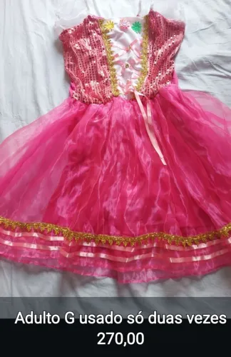 Vestido Rosa de Princesa - Adulto G