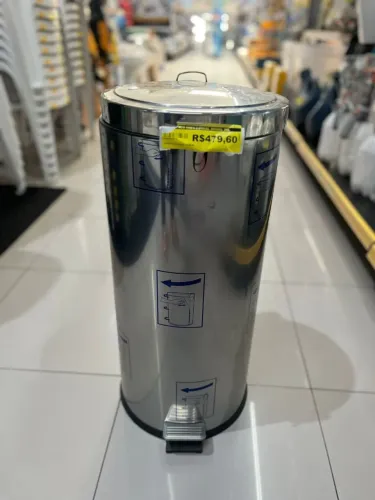 Lixeira tramontina inox c/pedal Brasil 30l