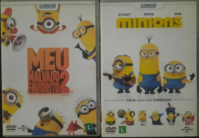 Combo 2 DVDS INFANTIS MINIONS E MEU MALVADO FAVORITO 
