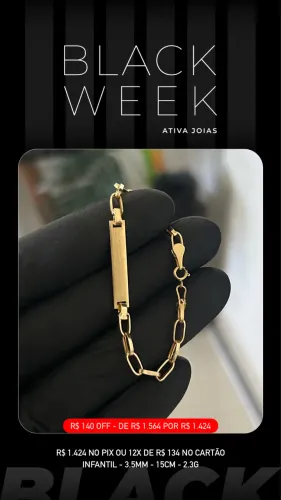 Pulseira infantil ouro 18