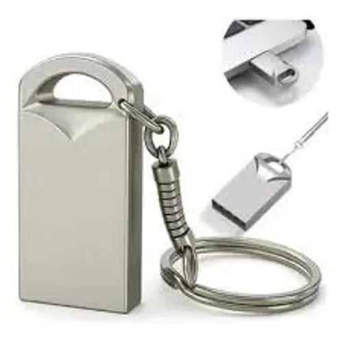 Pendrive 32gb Mini Chaveiro Usb 2.0 Metal Resistente Rápido Prateado