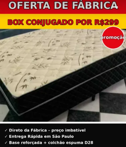 CAMA BOX CONJUGADO DIRETO DA FÁBRICA (PASSE O CEP)