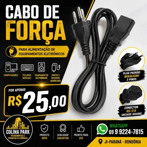 Cabo de força tvs, computador e fontes.