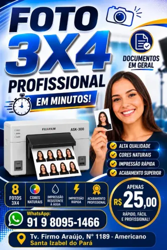 Foto 3x4 - 8 unidades