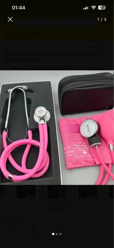 Conjunto estetoscópio e esfigmomanômetro