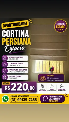 Cortina Persiana Romana Bege (160x160) - Prática e Elegante!