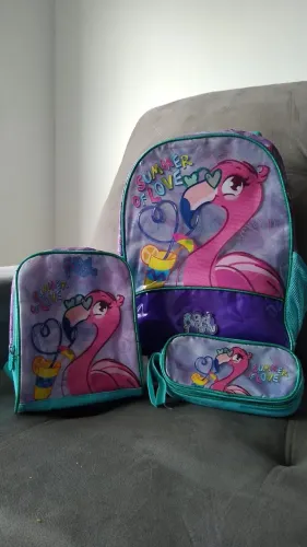 Kit mochila escolar ( Flamingo )