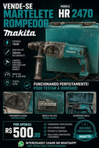 MARTELETE PERFURADOR/ROMPEDOR MAKITA HR2470