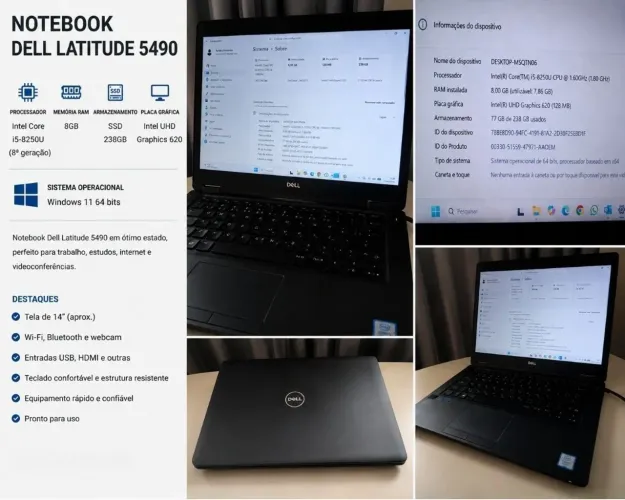 Notebook Dell Latitude 5490