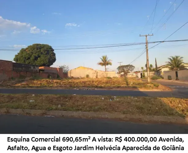 Leia a descrição: Esquina Comercial 690,65m² (Avenida, Asfalto, Agua e Esgoto) Jardim Helv