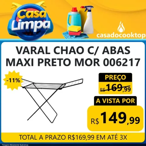 VARAL CHAO C/ ABAS MAXI PRETO MOR 006217