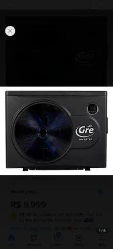 Trocador de calor (aquecedor) GRE inverter 30mil