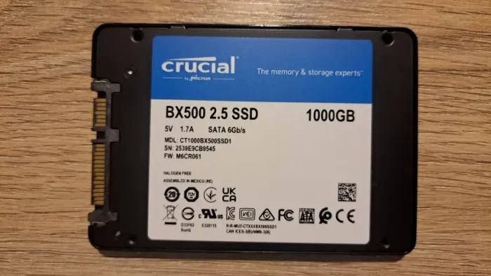 SSD Crucial Bx500 1TB, Sata 6GB/s 2.5, Leitura 540 MB/s, Escrita 500 MB/s, Preto - Ct1000b