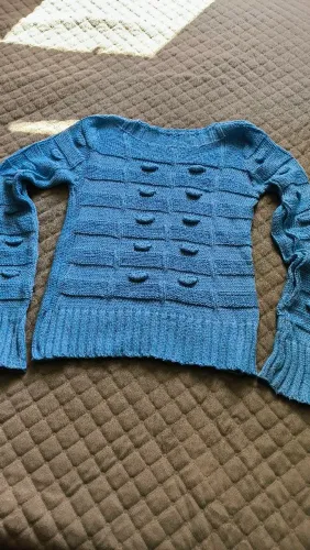 Blusa de lã azul