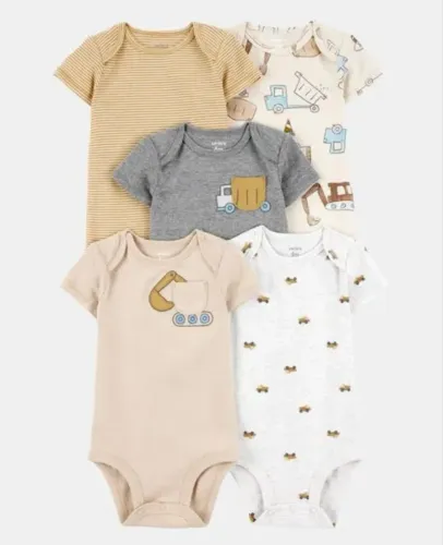 Kit Body Carter's 5 Peças Manga Curta - 12 meses