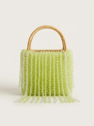 bolsa de miçangas verde claro