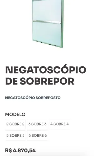 Equipamentos médicos Negatoscopio