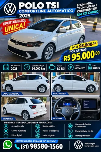 Volkswagen Polo Comfortline TSI 1.0 Flex 12V Aut. 2025