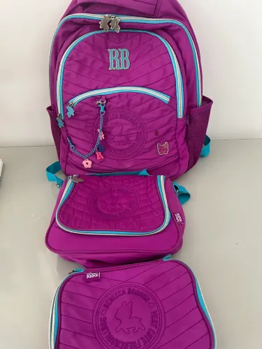 Mochila+estojo+lancheira Rebeca Bombom