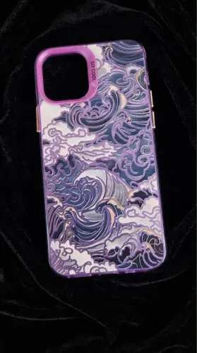 Capinha iPhone 12 Pro 13 Pro 14 Pro Roxa Ondas Antiqueda