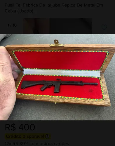 Fuzil FAO miniatura militaria na caixa original 