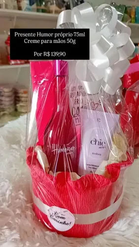 Presente Humor próprio com creme para mãos da Eudora 