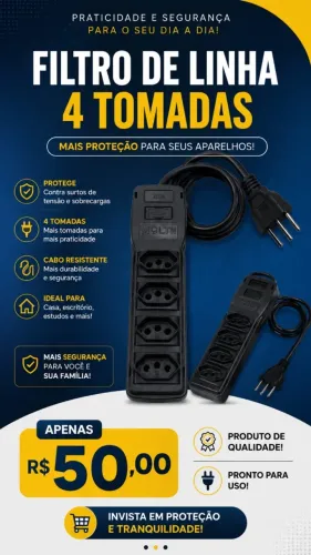 Extensão multe 4 tomadas 